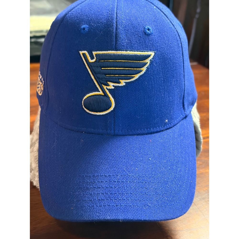 St. Louis Blues NHL Hat Blue Adjustable Cotton Baseball Cap Winged Note Logo